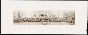 Newton photographs oversize : Allen House : 35 Webster Street / [compiled by the staff of the Newton Free Library]. - Allen House : 35 Webster Street - [Photograph of students of the Allen Military School in uniform, Class of 1919]