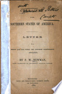 Character of the southern states of America Letter to a friend who had joined the Southern Independence Association