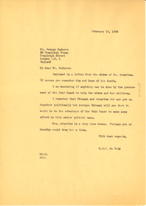 Letter from W. E. B. Du Bois to George Padmore