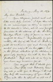 Letter to] My dear Wendell [manuscript