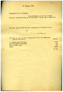 Memorandum from W. E. B. Du Bois to Roy Wilkins