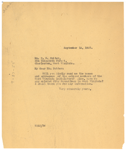 Letter from W. E. B. Du Bois to T. G. Nutter