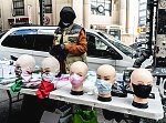 Selling masks, Marcus Garvey Blvd. at Broadway, Brooklyn