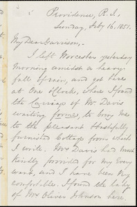 Thumbnail for Letter from George Thompson, Providence, R[hode] I[sland], to William Lloyd Garrison, 1851 Feb[ruar]y 16