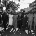 Civil rights leaders marching to support the reauthorization and extension of the Voting Rights Act in Mobile, Alabama.