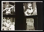 [Contact sheet with four 2 x 2 in. frames showing African American children in Harlem and a newspaper stand displaying newspapers in New York City around August 7th 1943]