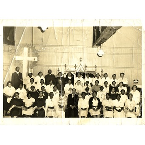 Reverend Wm. Frederick Fisher and a congregation of women