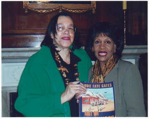 Digital image of Eddie Faye Gates and Representative Maxine Waters