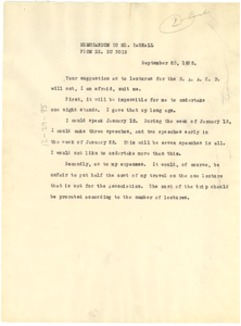 Memorandum from W. E. B. Du Bois to Robert Bagnall