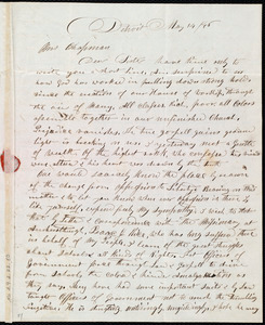 Letter from Lewis Hayden, Detroit, [Michigan], to Maria Weston Chapman, May 14 / [18]46