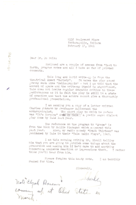 Letter from Shirley Graham to W. E. B. Du Bois