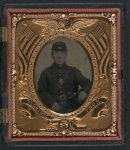 [Roswell K. Bishop of Company I, 123rd New York Infantry Regiment in uniform with holstered revolver]