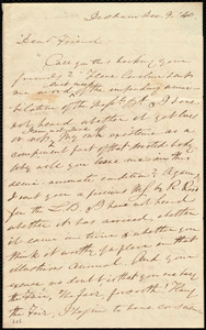 Letter from Edmund Quincy, Dedham, [Mass.], to Maria Weston Chapman, Dec. 9, [18]40