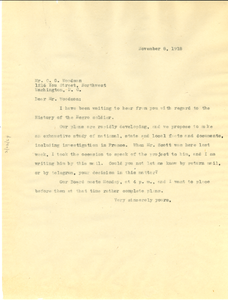 Letter from W. E. B. Du Bois to C. G. Woodson