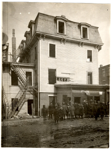 Children standing in the street near 123-125-127 Cabot Street, Roxbury, Mass., Mar. 18, 1926