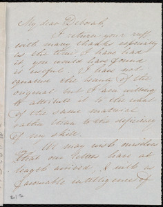 Thumbnail for Letter from Mary Gray Chapman to Deborah Weston, April 16th, [1841?]