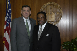 Secretary Mel Martinez with Ron Rogers, Pelham Williams
