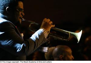 Musician playing a trumpet