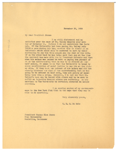 Letter from W. E. B. Du Bois to Fisk University