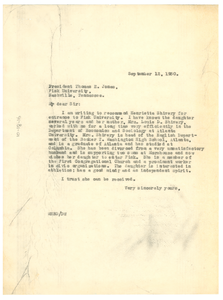 Letter from W. E. B. Du Bois to Fisk University