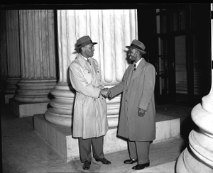 Atty. John Sandifer [?] at Supreme Court [from envelope] [acetate film photonegative]