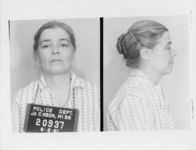 Mississippi State Sovereignty Commission photograph of Elizabeth Porter Wyckoff following her arrest for her participation in the Freedom Rides, Jackson, Mississippi, 1961 June 2