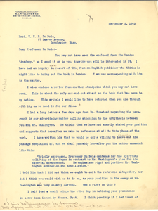 Letter from A.C. McClurg to W. E. B. Du Bois