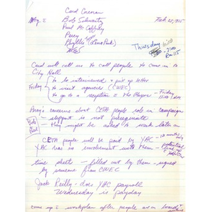 Meeting notes, Citywide Educational Coalition, February 25, 1975.