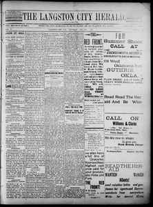The Langston City Herald. (Langston City, Okla. Terr.), Vol. 5, No. 19, Ed. 1, Saturday, August 31, 1895