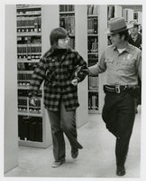 Black student solidarity protest in Wilbur Cross Library