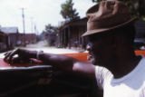 James "Son" Thomas, Leland, Mississippi and Yale. Archie Green and Ray Lum, festival in Washington, D.C. 1974. (Son Thomas and Archie Green)