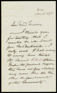 Letter from Henry Ingersoll Bowditch, Boston, [Mass.], to William Lloyd Garrison, Nov. 16, 1875