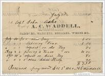 Receipt for payment from John Cocke to A. C. Waddell, Greensboro, Alabama, December 3, 1860