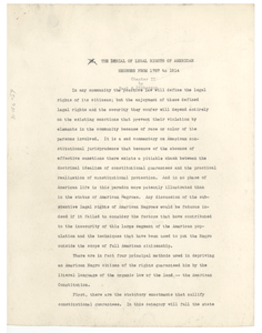 The denial of legal rights of American Negroes from 1878 to 1914