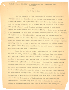 A statement by W. E. B. Du Bois