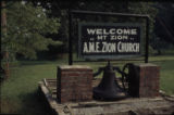 Mt. Zion AME Zion: church welcome sign and bell