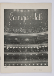 New York Philharmonic Printed Program (Special), Apr 24, 1957 at Carnegie Hall in Manhattan, NY; Dimitri Mitropoulos and Alfredo Antonini, conductors.