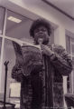 Darlene Roy reading from "Drumvoices Revue"