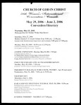 Annual Women's International Convention/Crusade, COGIC (56th: 2006), itinerary