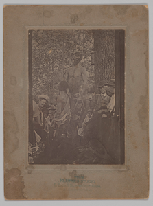 Photograph of the bodies of Nease Gillespie, John Gillespie and Jack Dillingham