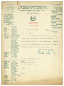 Letter from Leslie S. Perry to W. E. B. Du Bois