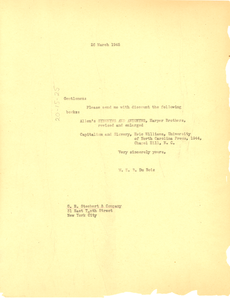 Letter from W. E. B. Du Bois to G.E. Stechard & Company