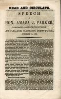 Thumbnail for Speech of Hon. Amasa J. Parker, Democratic candidate for governor