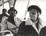 Johnnie Carr and Rosa Parks on a bus boycott reenactment in Montgomery, Alabama.