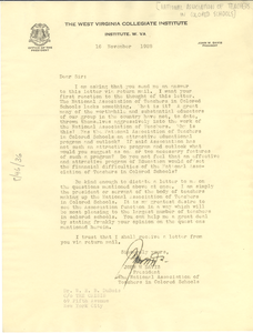 Circular letter from The National Association of Teachers in Colored Schools to W. E. B. Du Bois