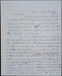 Letter from Robert Folger Wallcut, Boston, [Massachusetts], to Samuel May, 1850 August 25