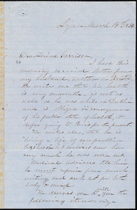 Letter from Sarah H. Pillsbury, Lynn, [Mass.], to William Lloyd Garrison, March 14th 1854