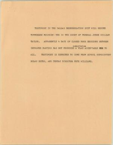 News Script: Dallas desegregation suit