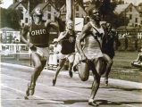 Ralph Metcalfe edges Jesse Owens in 100 meters, 1934