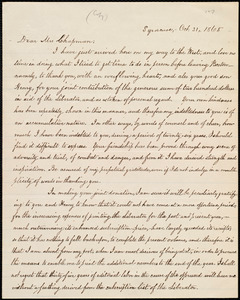 Copy of letter from William Lloyd Garrison, Syracuse, [New York], to Maria Weston Chapman, Oct. 31, 1865